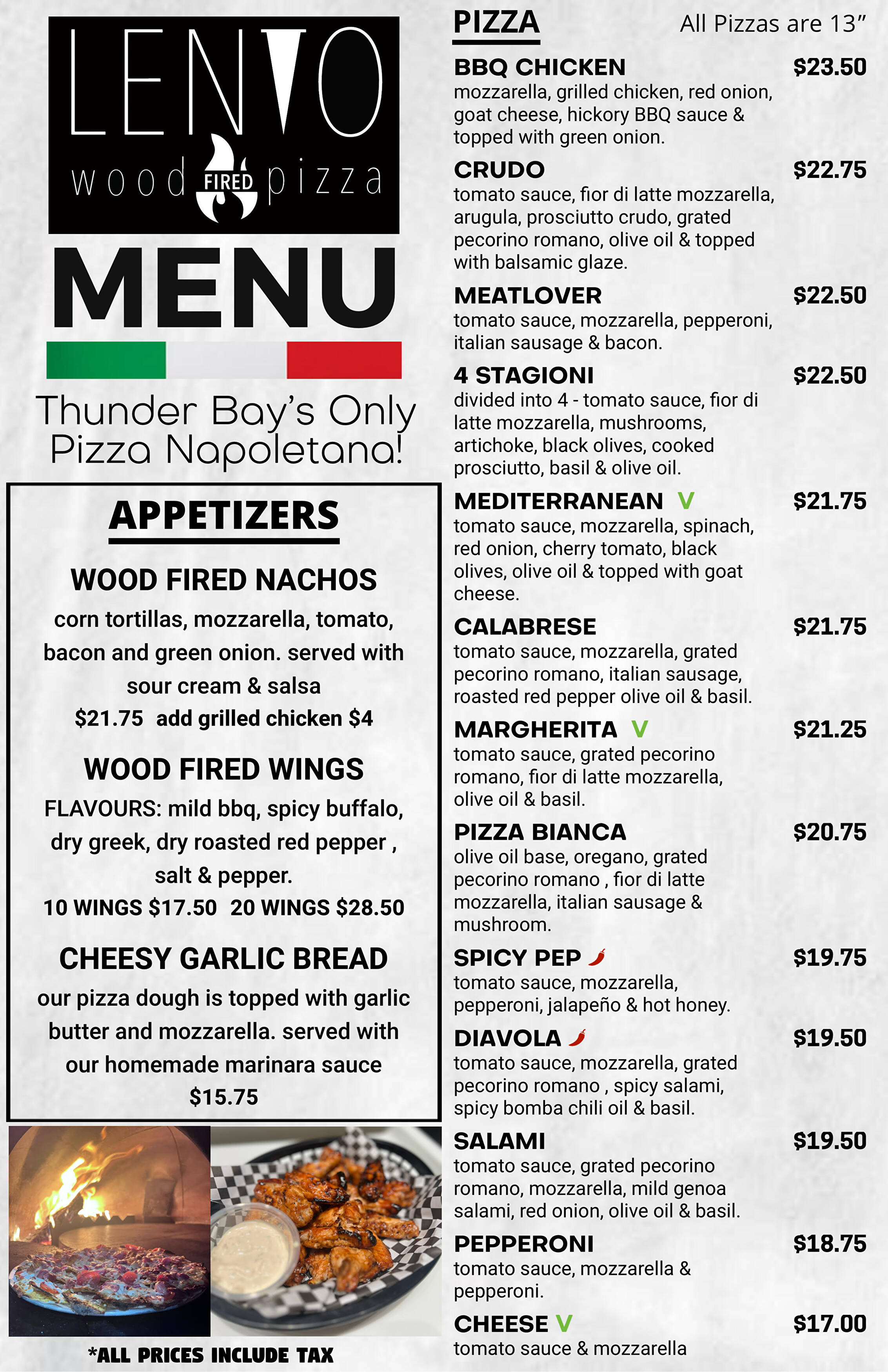 MENU | LENTO WOOD FIRED PIZZA